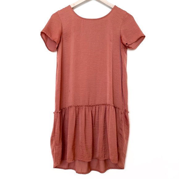 aerie Dresses & Skirts - Aerie Drop Waist Pink Rust Babydoll Mini Dress